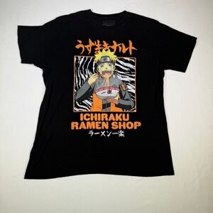 Naruto Shippuden Ichiraku Ramen Shop‎ Anime T-Shirt VIZ Media Black Mens L